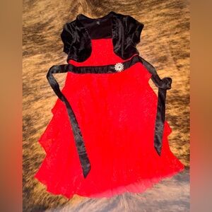 Amy's Closet Red and Black Kids Formal Dress